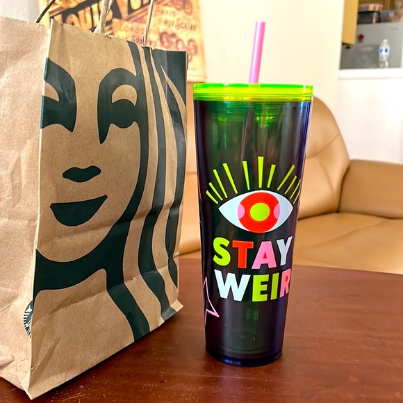 STARBUCKS TUMBLER 24OZ.STAY WEIRD UNISEX nwt - Picture 2 of 12